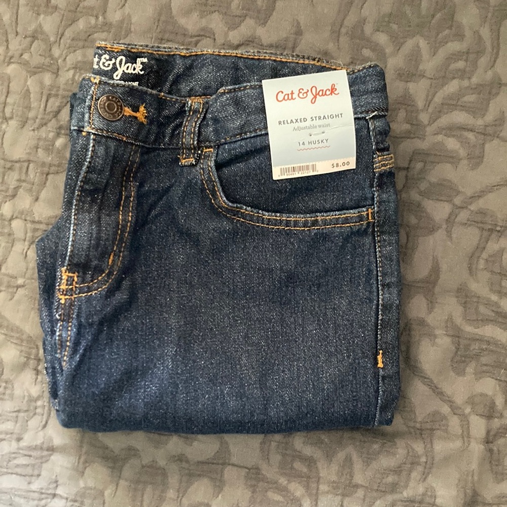Cat and Jack jeans size 14 husky brand new with tags